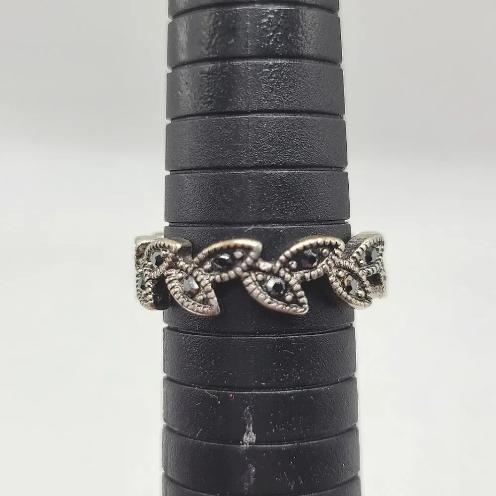 Marcasite Silver Toned Ring Size 9
